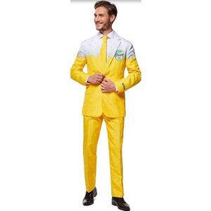 Suitmeister Men's Premium Beer Bottle Opener Oktoberfest Yellow Funny Suit Sz L
